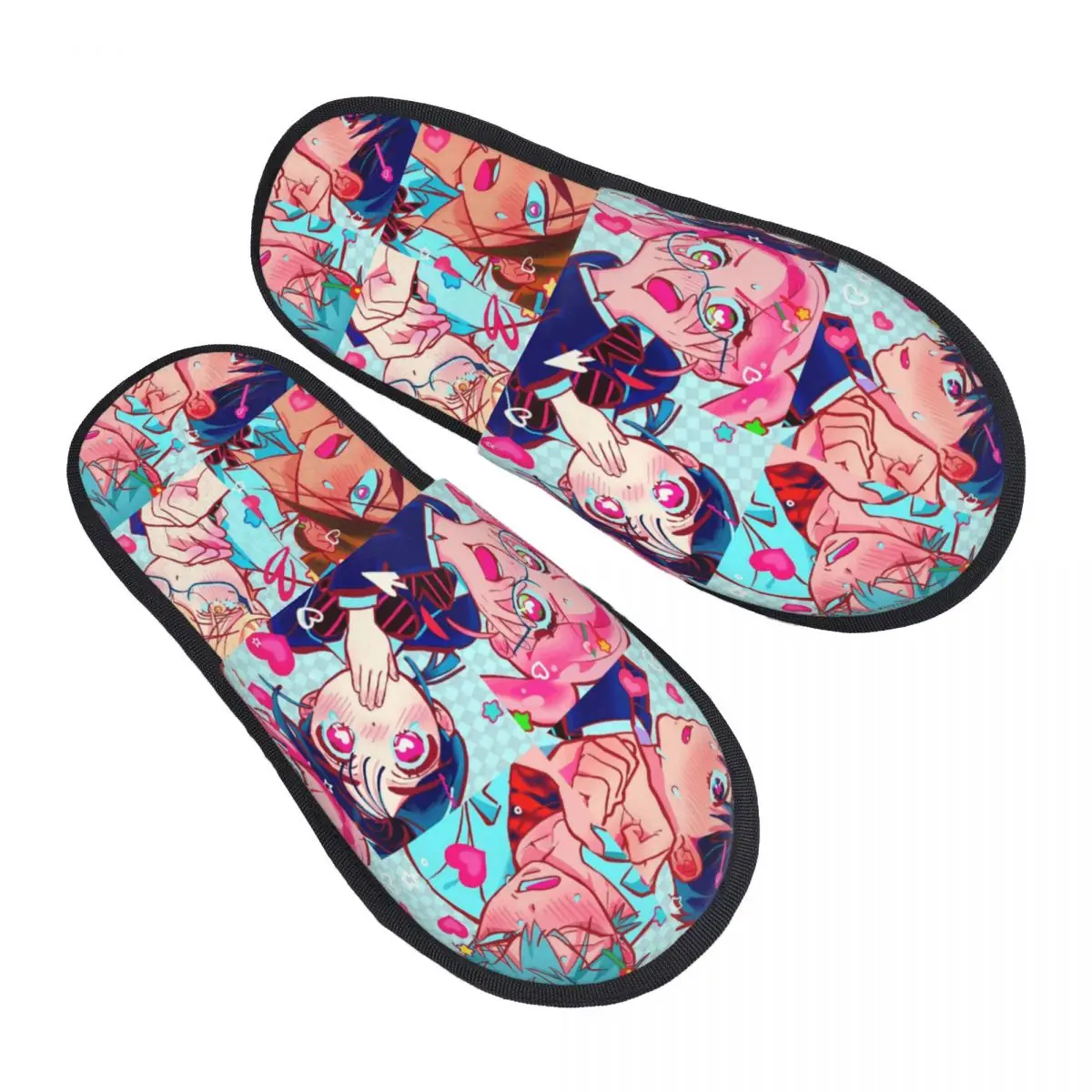 الغريبة المرحلة أنيمي المنزل نعال من القطن عدم الانزلاق Luka Ivan Till Mizi دافئ رغوة الذاكرة النعال غرفة المعيشة #1