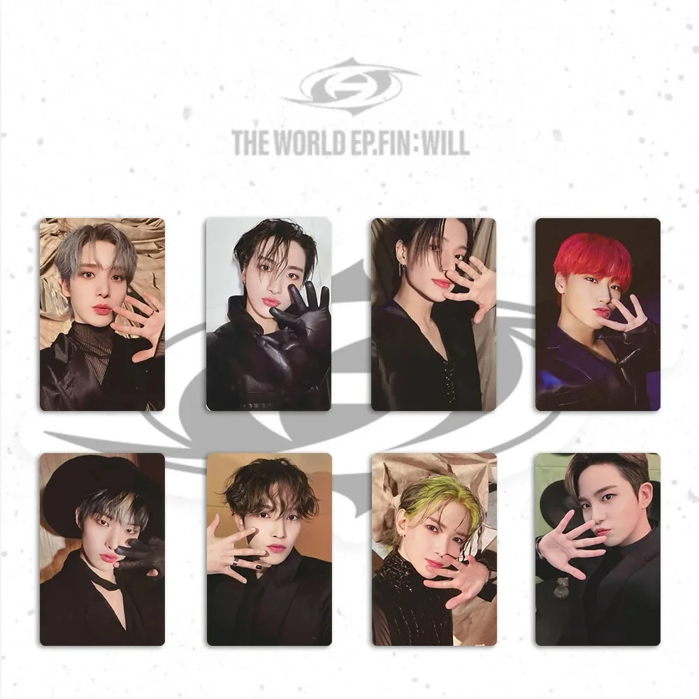 8Pcs/Set Kpop Idol ATEEZ Boy Group LOMO Cards New Album EP FIN WILL HD Photocards Card Poster Sticker Fans Gifts Collection