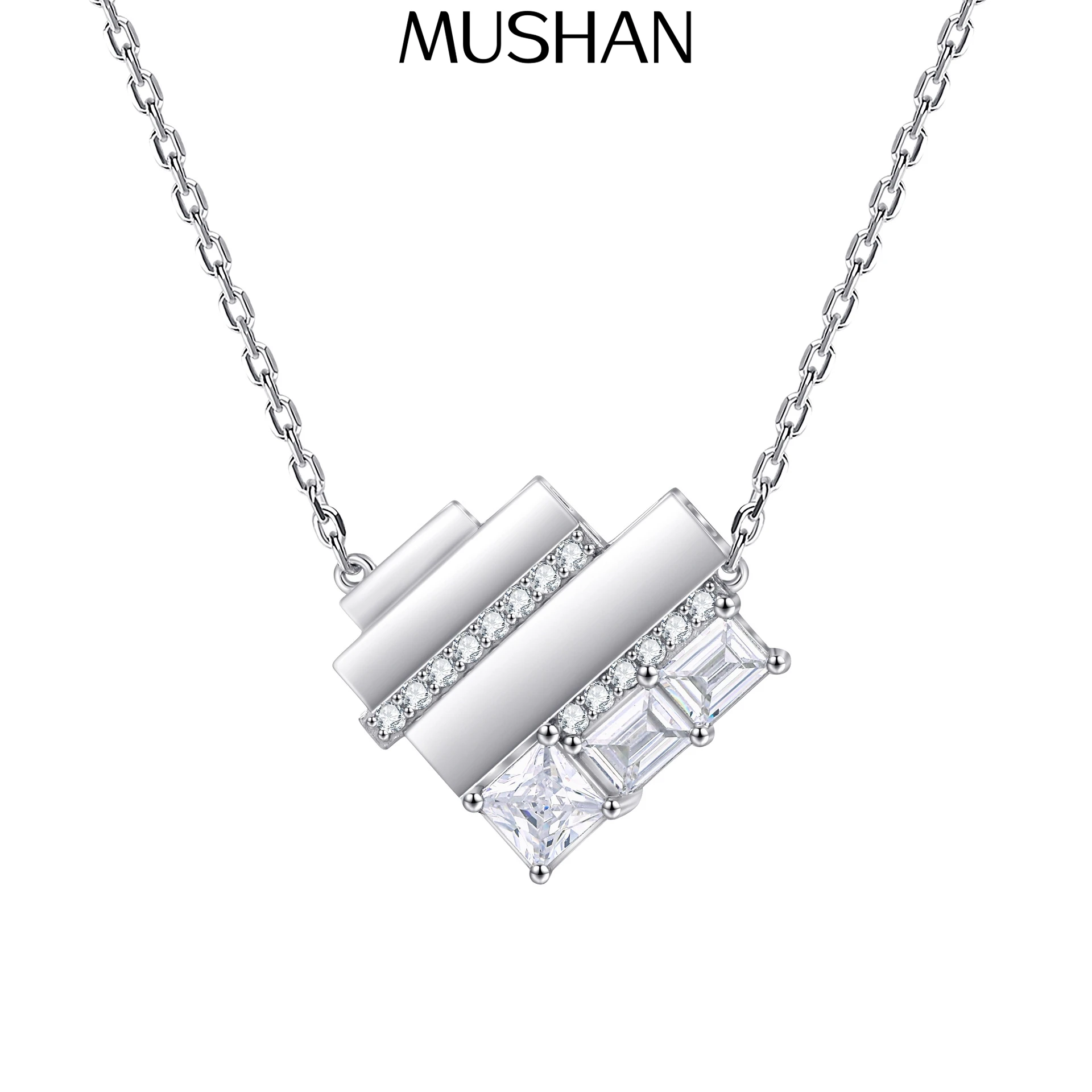 

Ювелирные изделия MuShan: Колье-подвеска из стерлингового серебра 925 пробы с драгоценными камнями HCD, винтажный стиль, лучший подарок для подруги, женские украшения