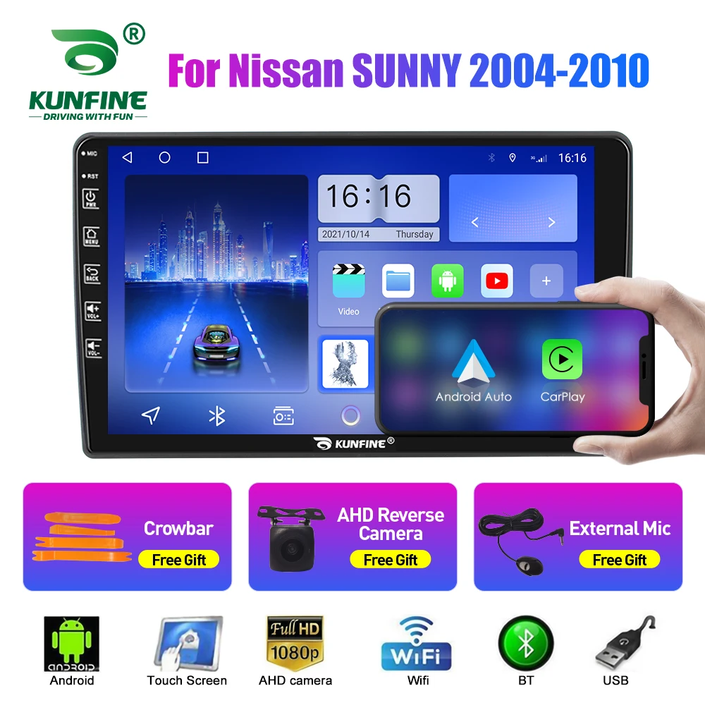 

Автомобильный радиоприемник для Nissan SUNNY 2004-2010 2Din Android, восьмиядерный автомобильный стерео DVD, GPS-навигатор, плеер, мультимедиа, Android, авто Carplay