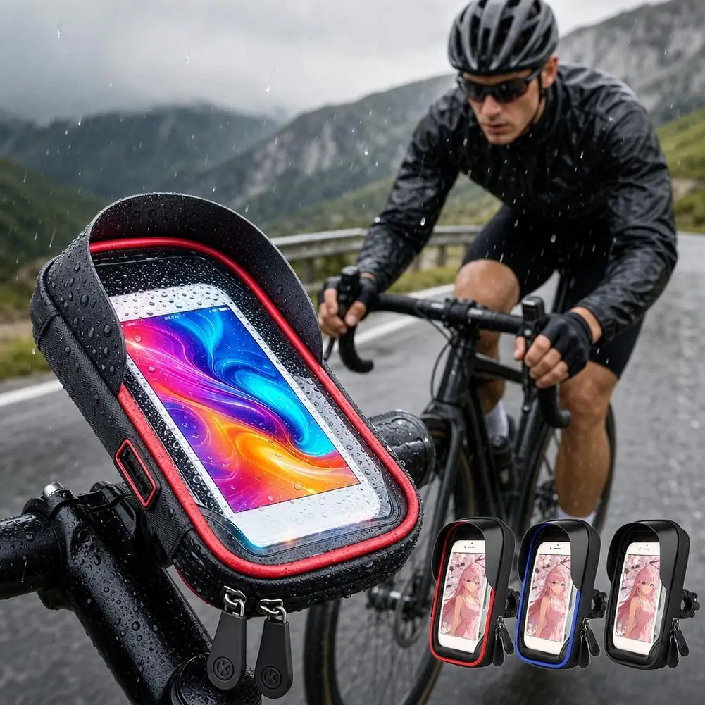 Bicycle Motorcycle GPS Navigation Holder Waterproof Multi-function Mobile Phone Bracket Card Pack Bike Motorcycle Accessories