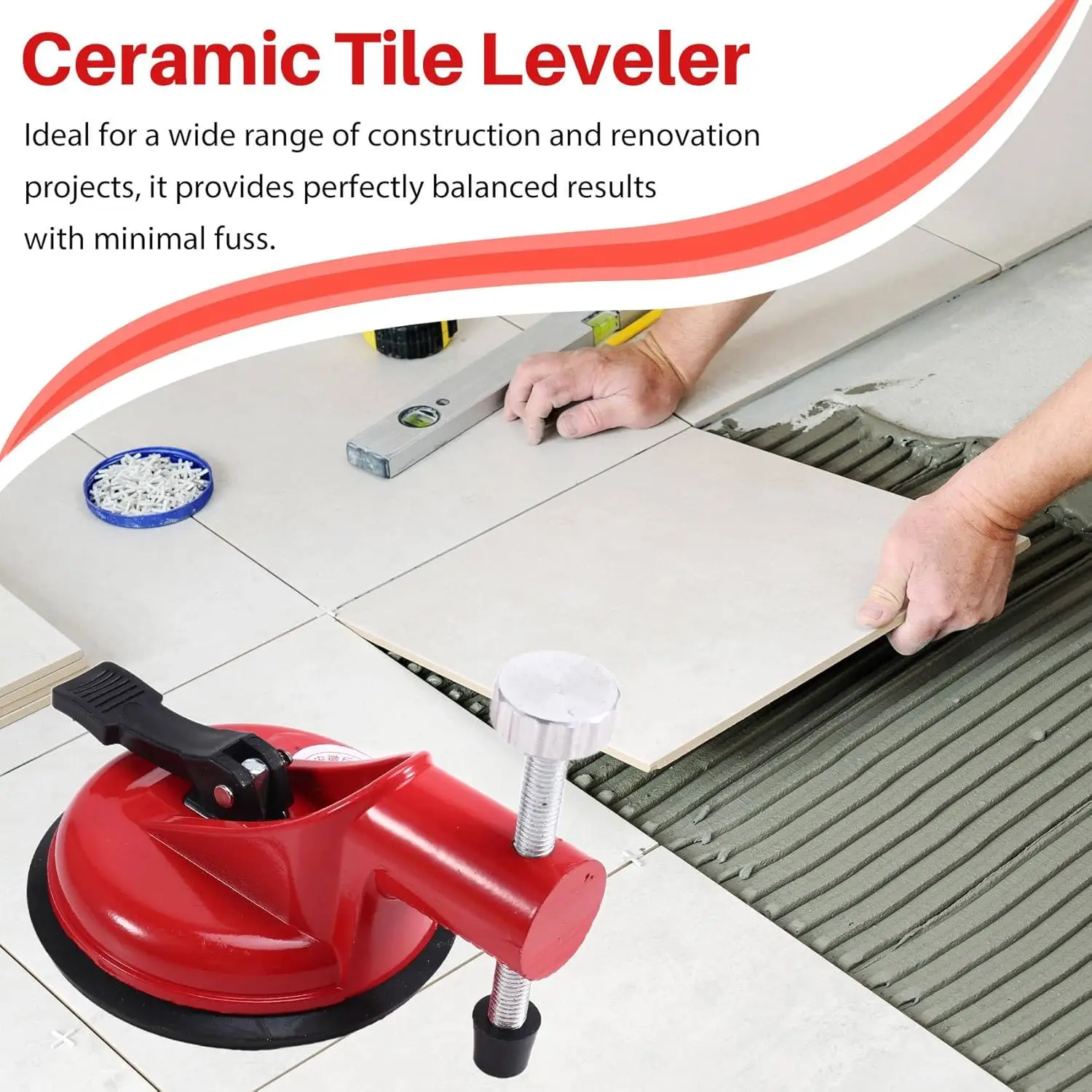 Tile Leveling Suction Cup Adjustable Strong Suction Tile Installation Tools Rock Slab Patchwork Lifting Fixing Accessories