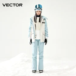 VECTOR Ski Suit Set Women Man Winter Women Jackets and Pants Warm Waterproof Women Jackets Pants Outdoor Ski Bike Camping 2023