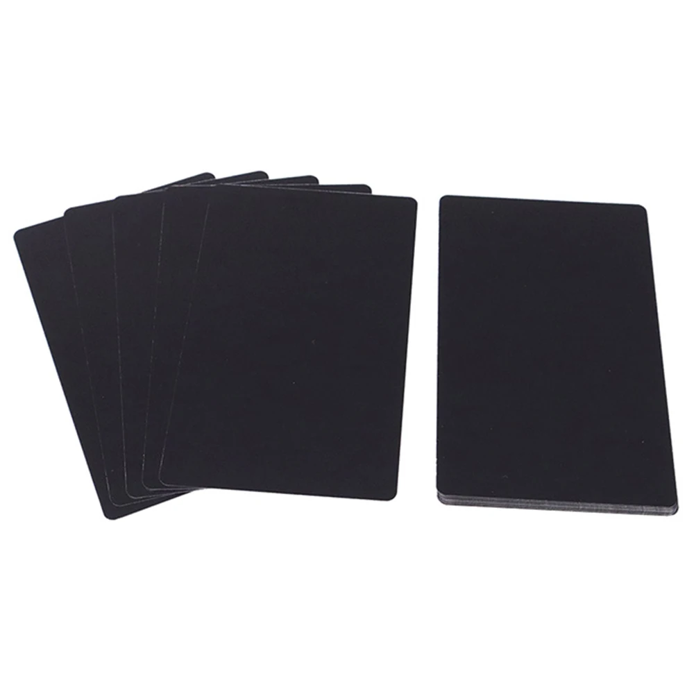 100pcs Black Metal Business Cards Blanks Aluminum Sheet Blank Metal Tags Materials for Laser Engraving DIY Gift Cards