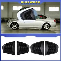 Rear Side Window Louver Shutter Cover For BMW E90 320i 325i 328i 330i 335i M3 Sedan Saloon 2005-2012 Gloss Black Car Accessories