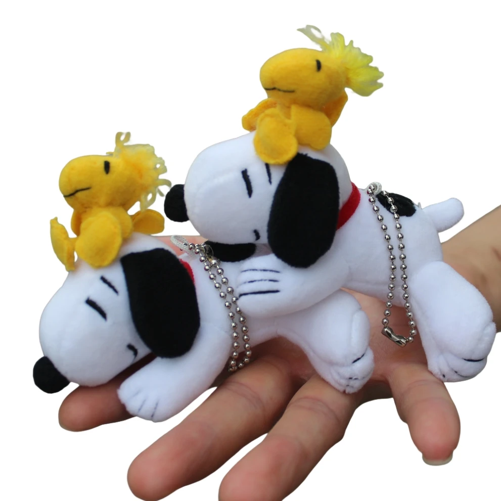 

24 шт., 10 см, подвеска «Арахис Снупи», плюшевые игрушки, собака Снупи с ключом Woodstock, игрушки