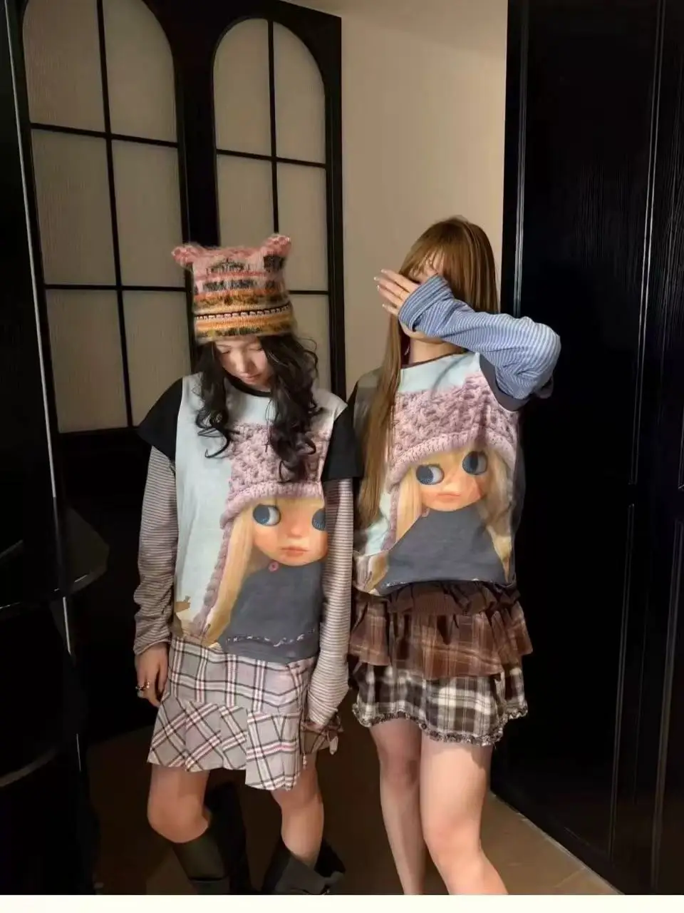 

Женская футболка Coyseio с длинными рукавами и принтом в полоску, свободного кроя, из хлопка и полиэстера, повседневный топ с принтом