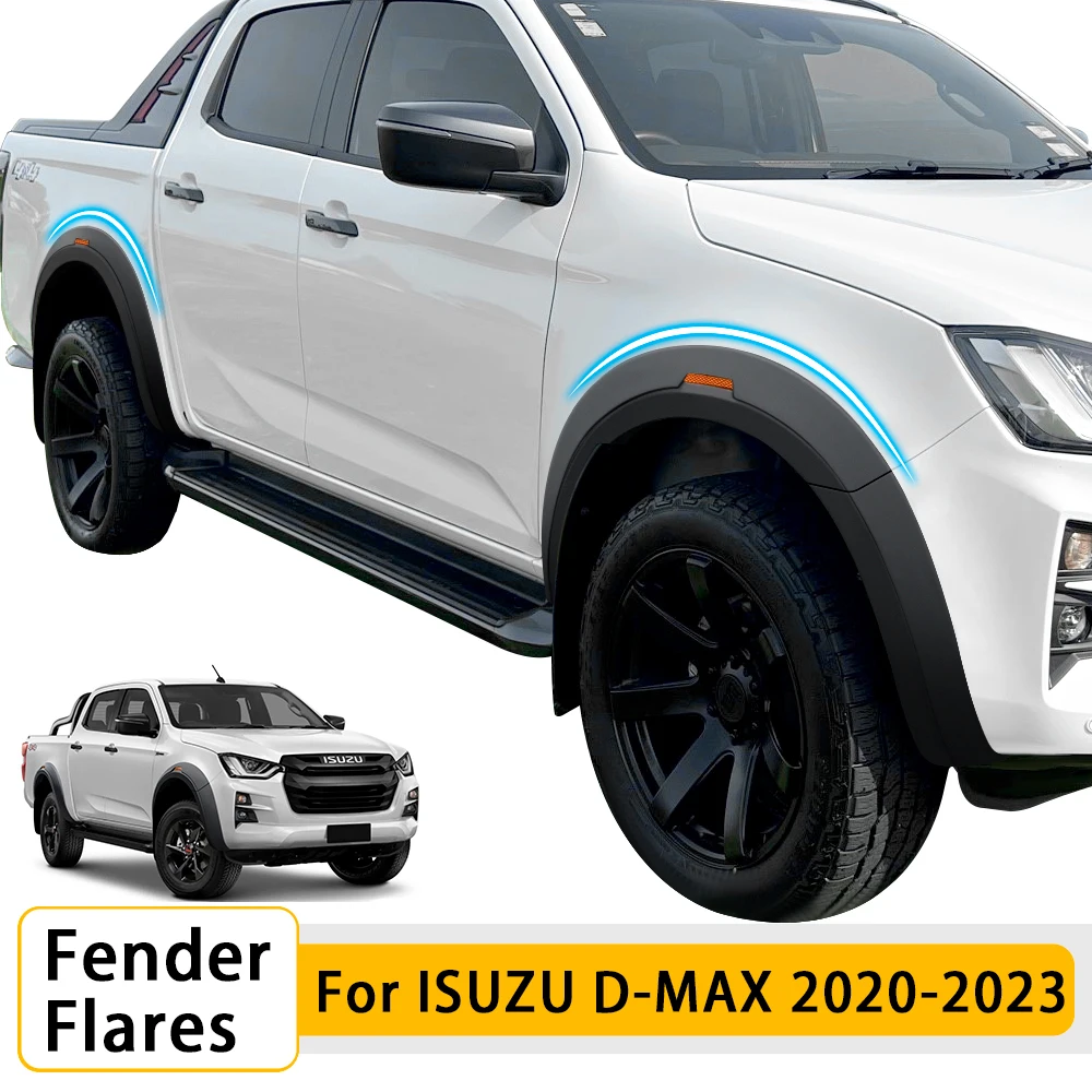 

Car Accessories Wheel Arch Fender Flares Set For ISUZU D-MAX 2020 2021 2022 2023 Double Cabin Models 5'' Pickup Truck Mudguards