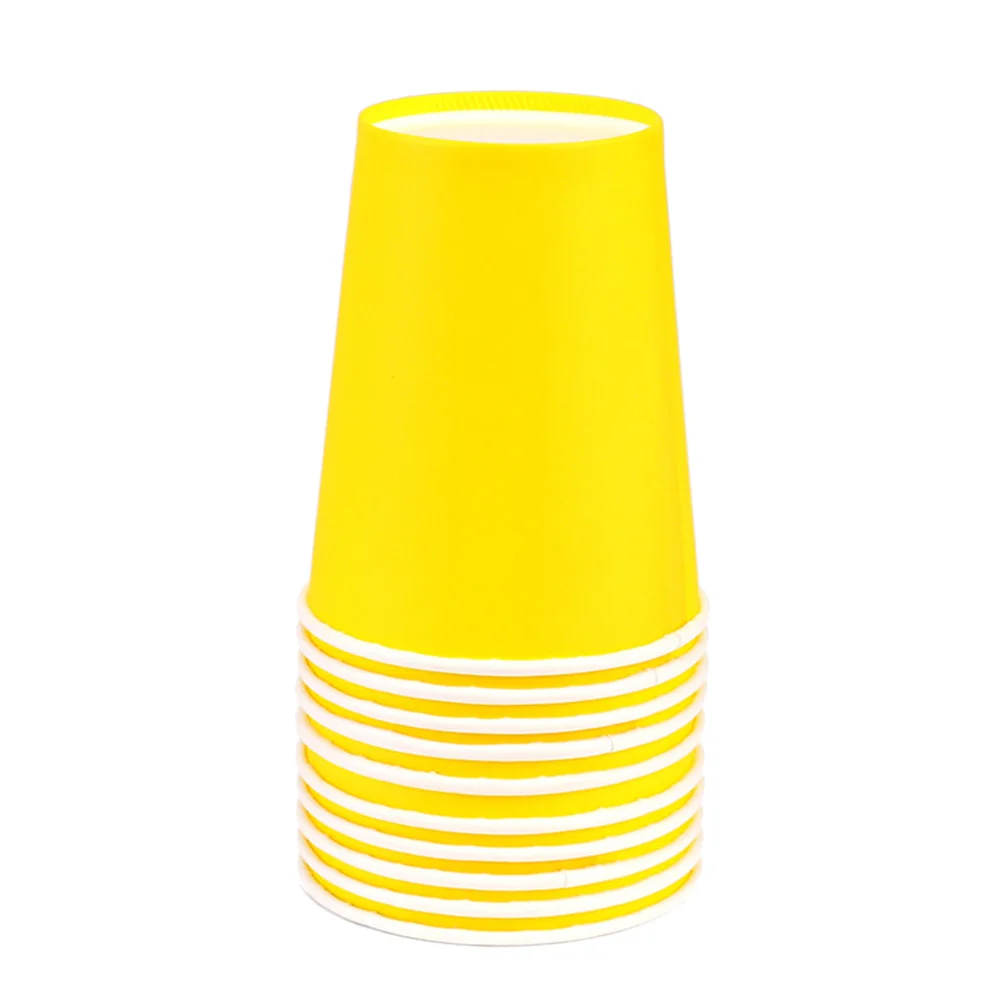 100 قطعة أكواب ورقية سميكة ملونة آمنة للأطفال DIY بها بنفسك الحرفية لوازم الفن رياض الأطفال الحرفية أكواب ورقية للاستعمال مرة واحدة