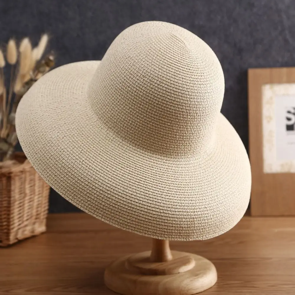 Fashion Boho Straw Hat Wide Brim Visor Weave Hat Hollow Out Breathable Women's Sun Hats Girls