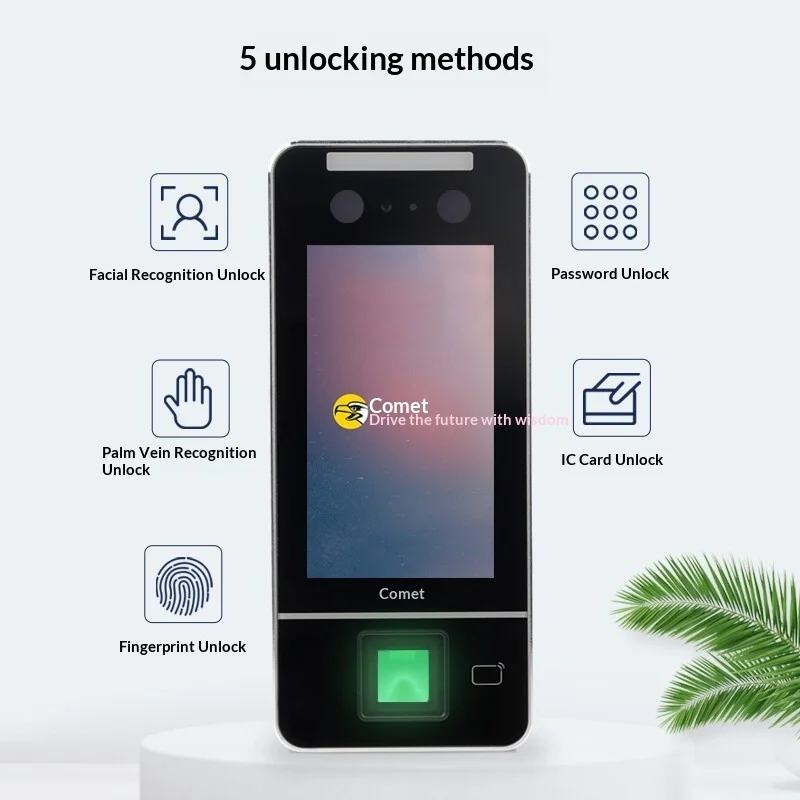 Facial Fingerprint Palm Vein Recognition Time Attendance Machine Access Control All-in-one Clock-in System