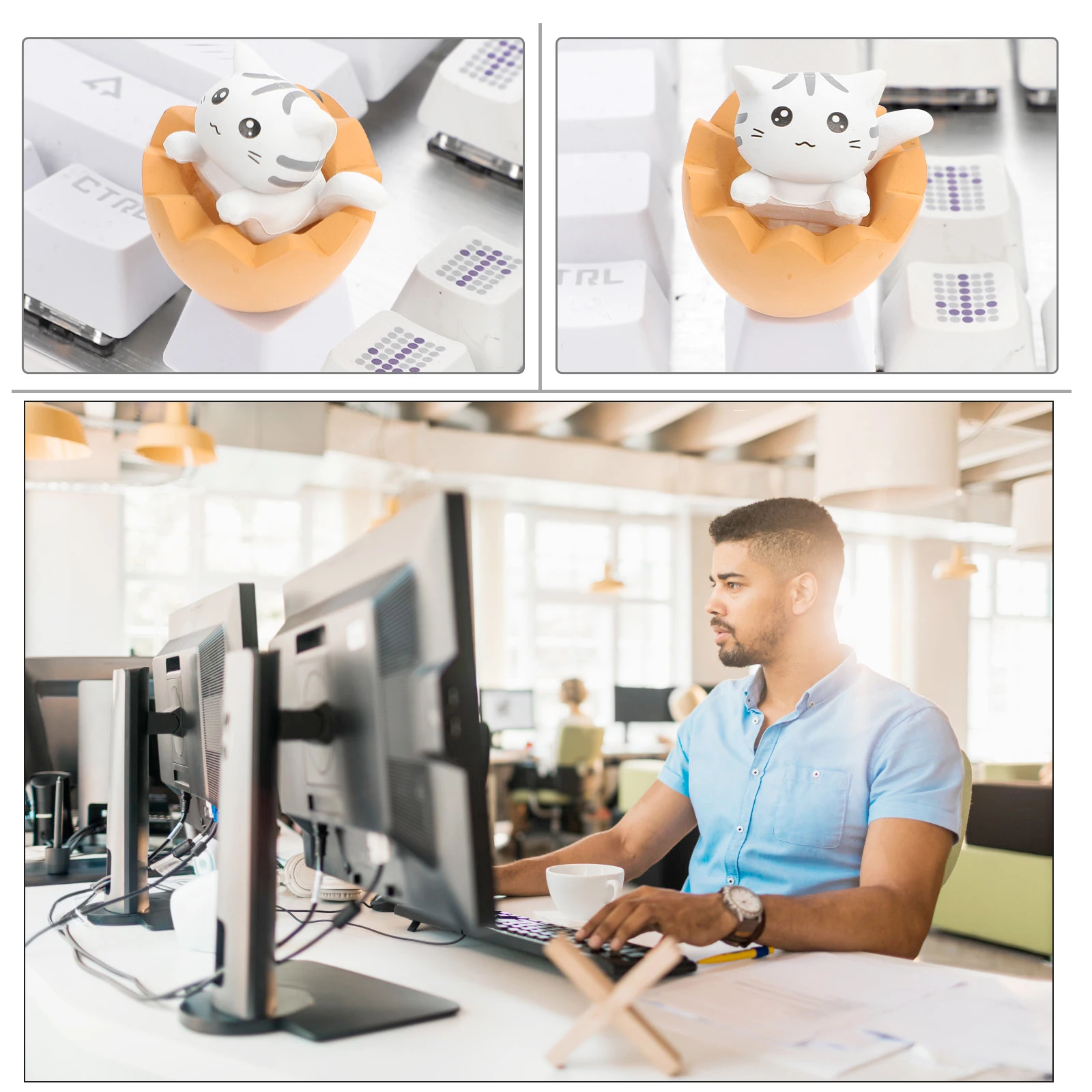 

Creative Color Matching R4 Profile Cat In Cardboard Box Design Mechanical Keyboard Key Caps Replacement For Pc Computer