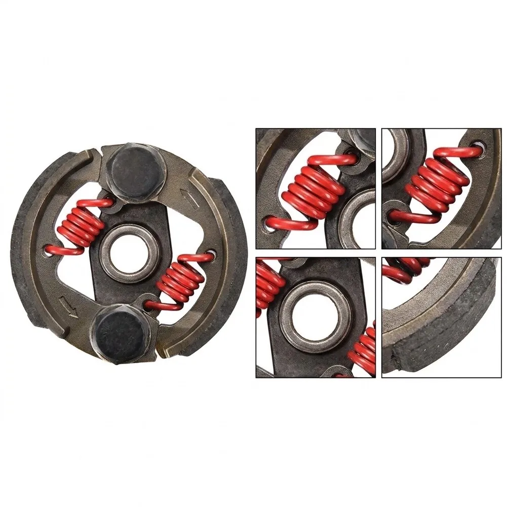 2-Stroke Engine Clutch Silver Metallic Grey With Red Springs Racing Centrifugal Clutch Wear-resistant Friction Material