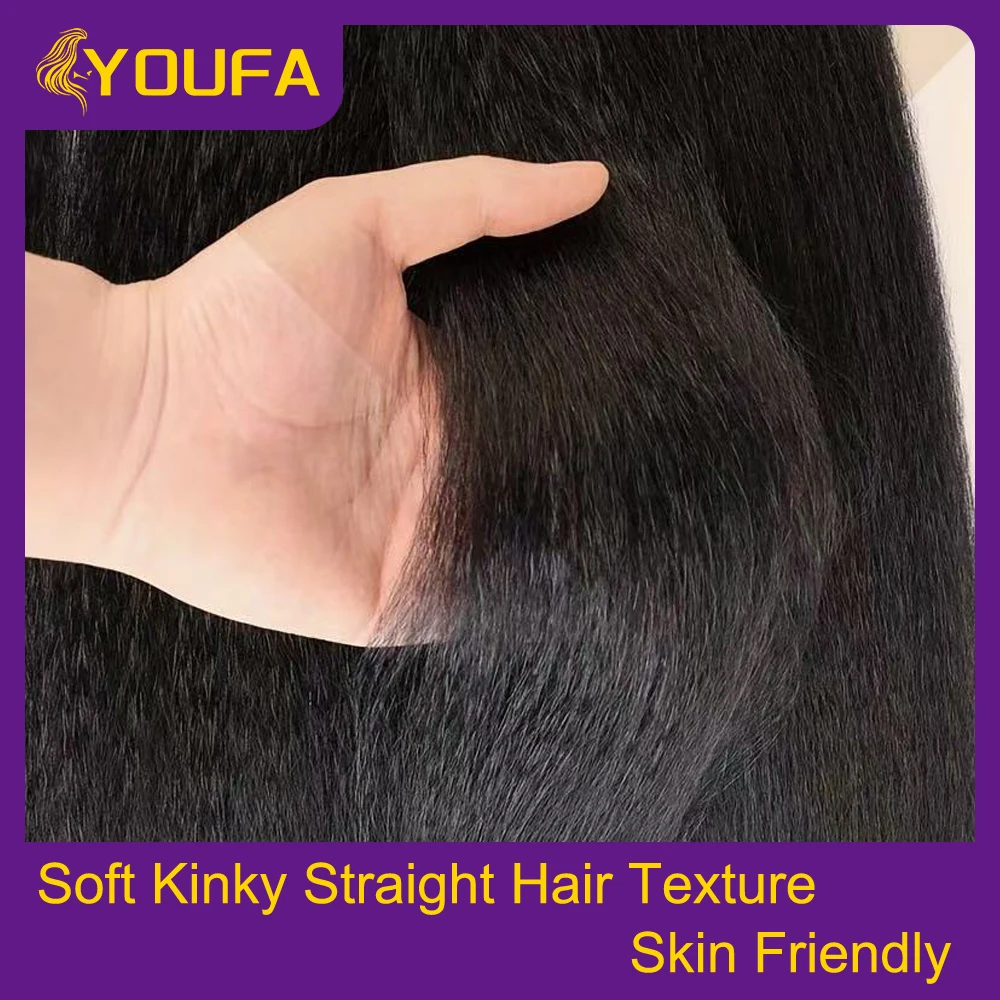 Fotografia 5: Kinky reta rabo de cavalo extensão envoltório em torno de rabo de cavalo com clipe e pasta mágica 100% cabelo humano longo yaki rabo de cavalo reto