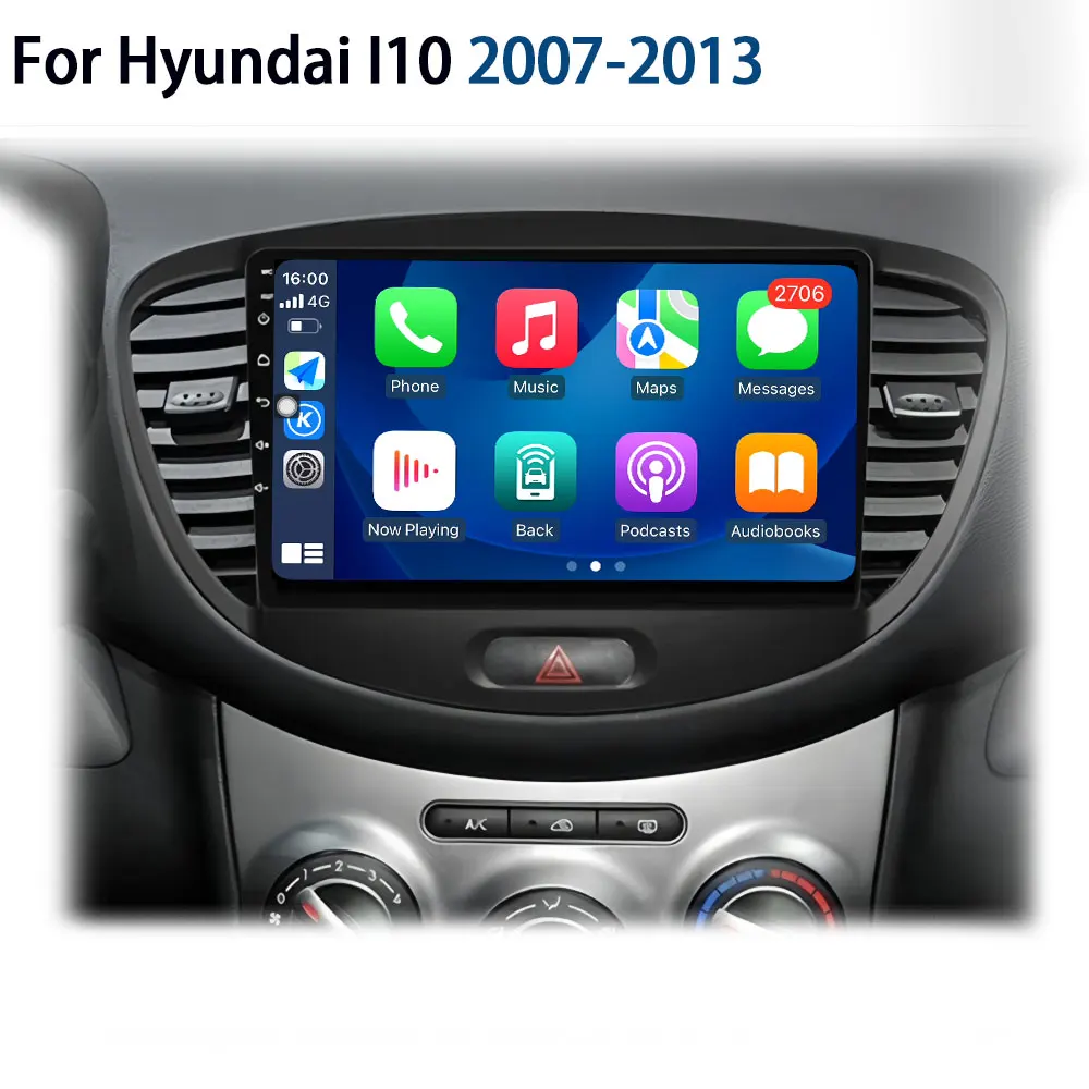 Android 15 Carplay Auto Radio Voor Hyundai I10 2007-2013 CarPlay Auto GPS Recorder Multimedia video Speler 4G + WiFi DSP - afbeelding 2