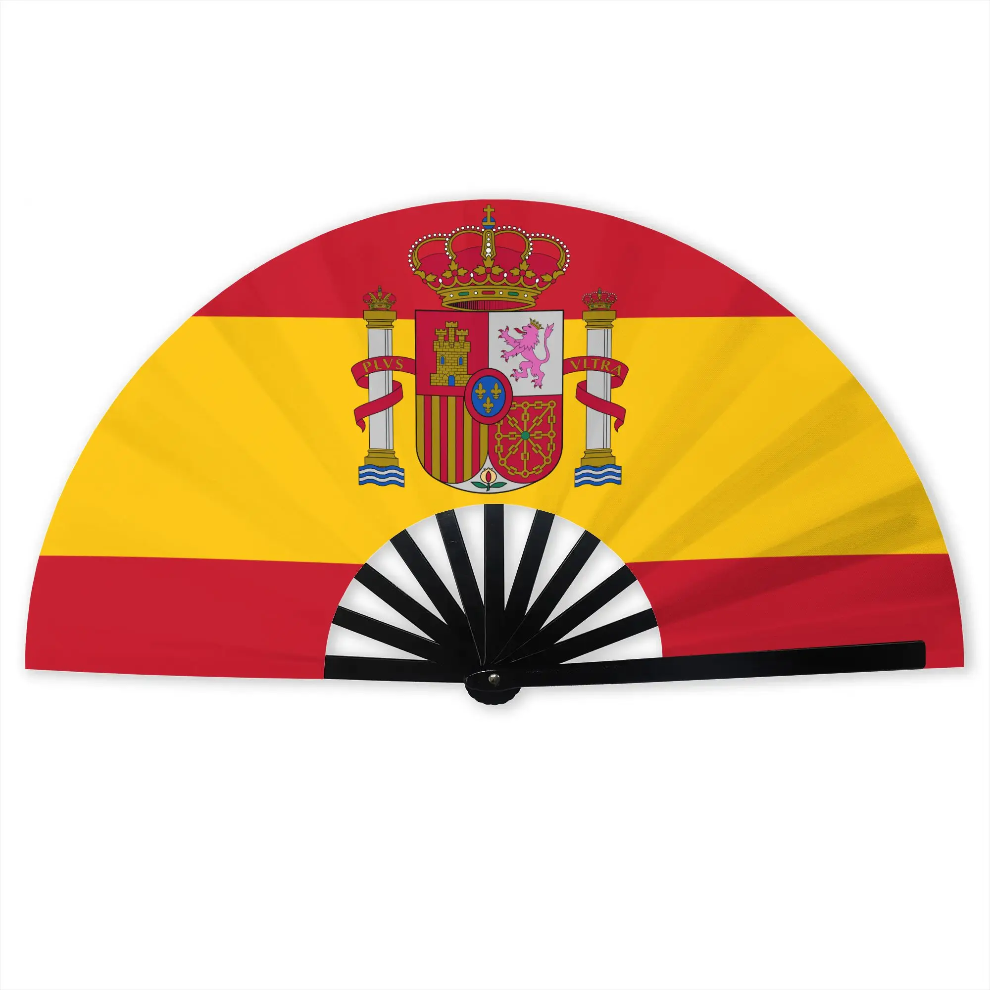Abanico Plegable Tradicional con la Bandera de España, Abanico Oriental Español de Alta Calidad en Poliéster, Regalo Clásico Decorativo