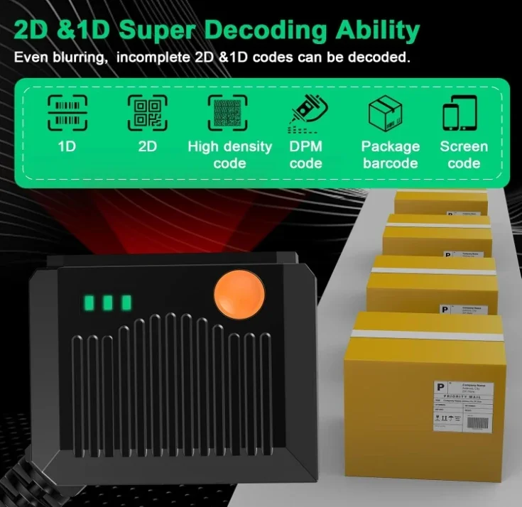 MJ-5090 Embedded USB Barcode Scanner Ultra-Rugged 1D 2D QR Scan Engine with Metal Cover Fixed Mountin Stock