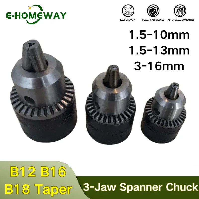 

Набор сверлильных патронов с ключом B16/B18 | Емкость 1,5-10/13 3-16 мм | Сверлильный патрон для тяжелых условий эксплуатации с ключом для фрезерного станка