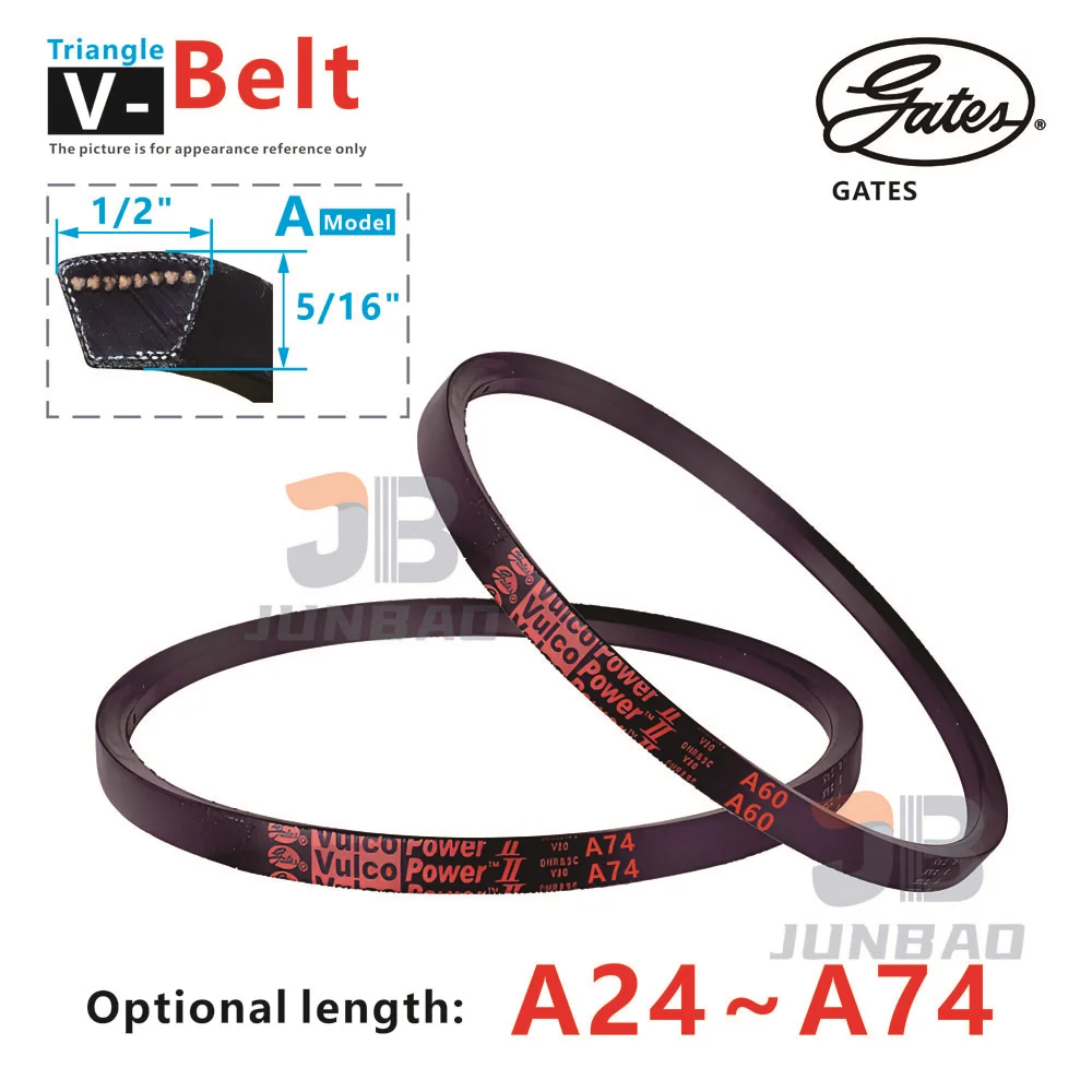 

USA Gates Vulco Power Model A Triangle Belt Top Width 12.7mm Thickness 8mm V-Belt length A24 To A74 Driving Belt High Quality