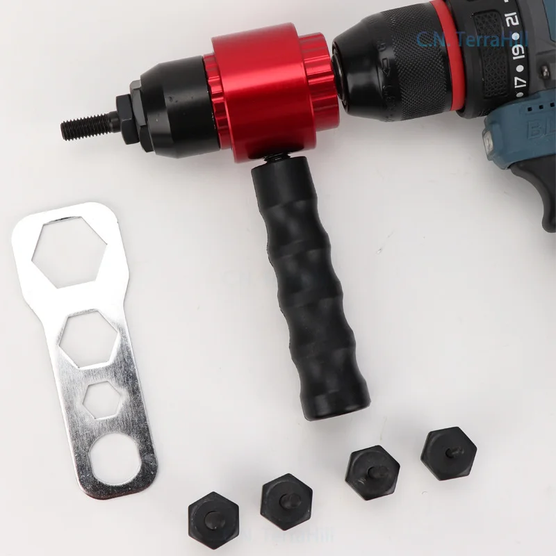 Rivet Gun Adapter Clutch Type Manual Rivet Nut Head Conversion Kit for Electric Nut Gun