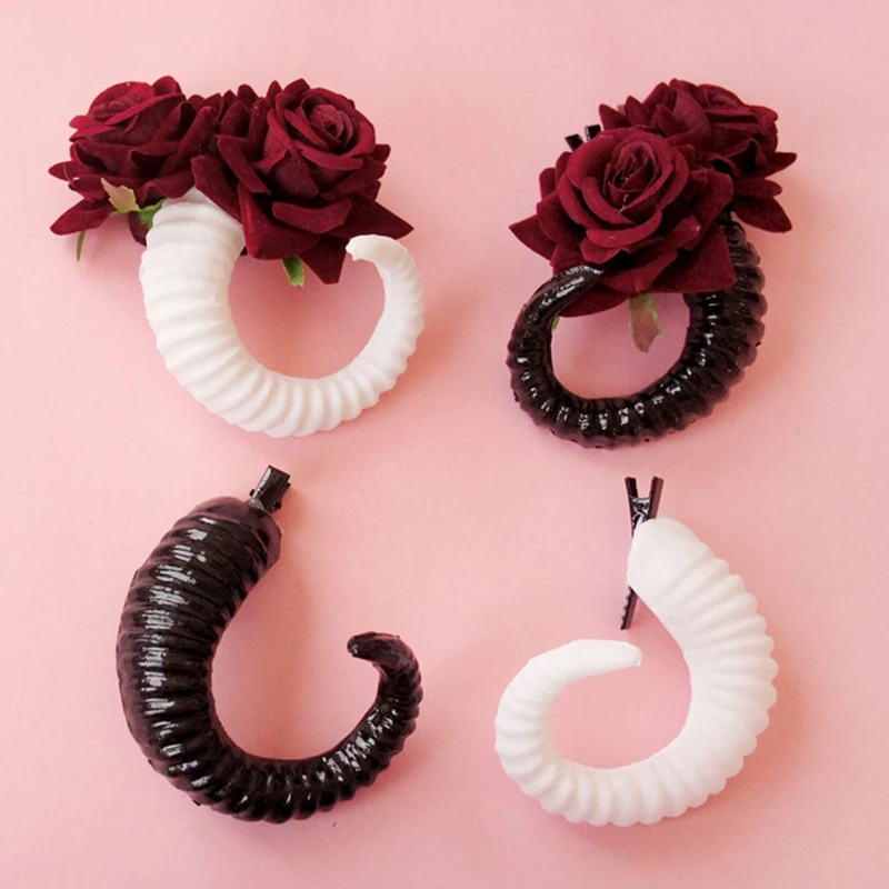 Hair Clips Cosplay Sheep Horns Hairpin Costumes Prop Hair Accessories Devil Horn Hair Barrettes Halloween Party