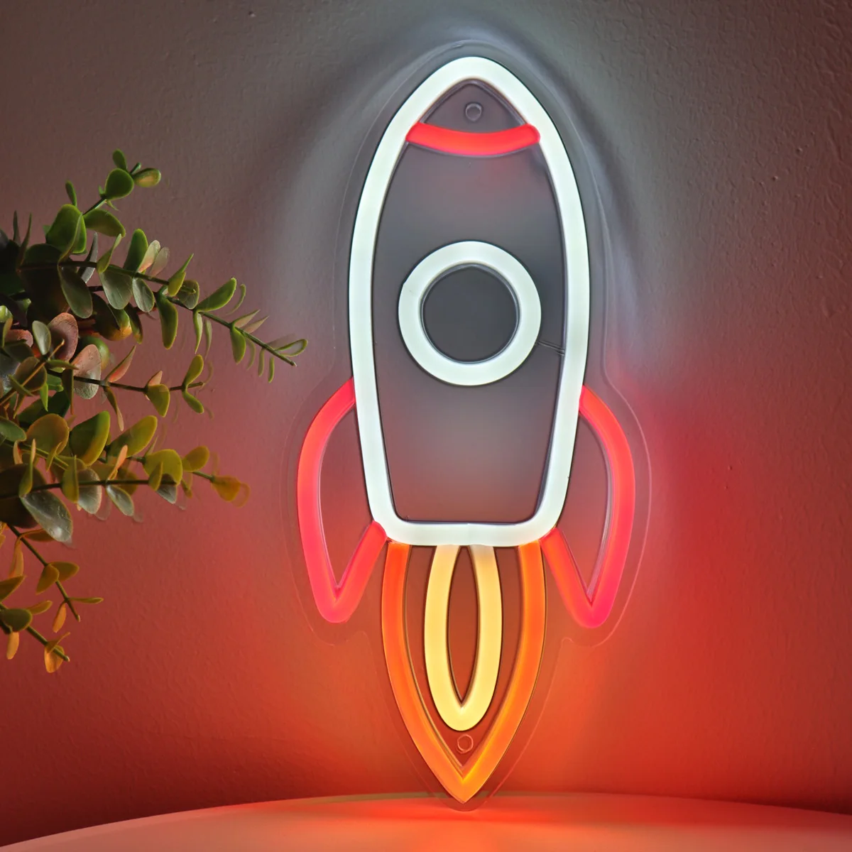 1PC 5V USB Powered Rocket Wall LED Neon Arty Sign Night Light For Kids Room Party Shop Bar Pub Club Decoration 5.12\'\'*10.63\'\'