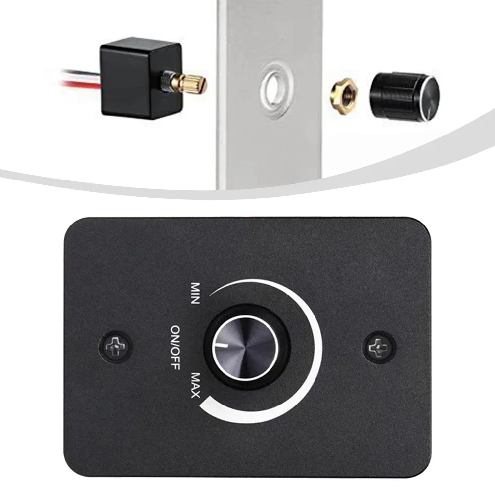 

Black LED Dimmer Switch Dimmer For RV And Trailers Circuit Breaker Light Strip Dimmer Aluminum Knobs PC Material