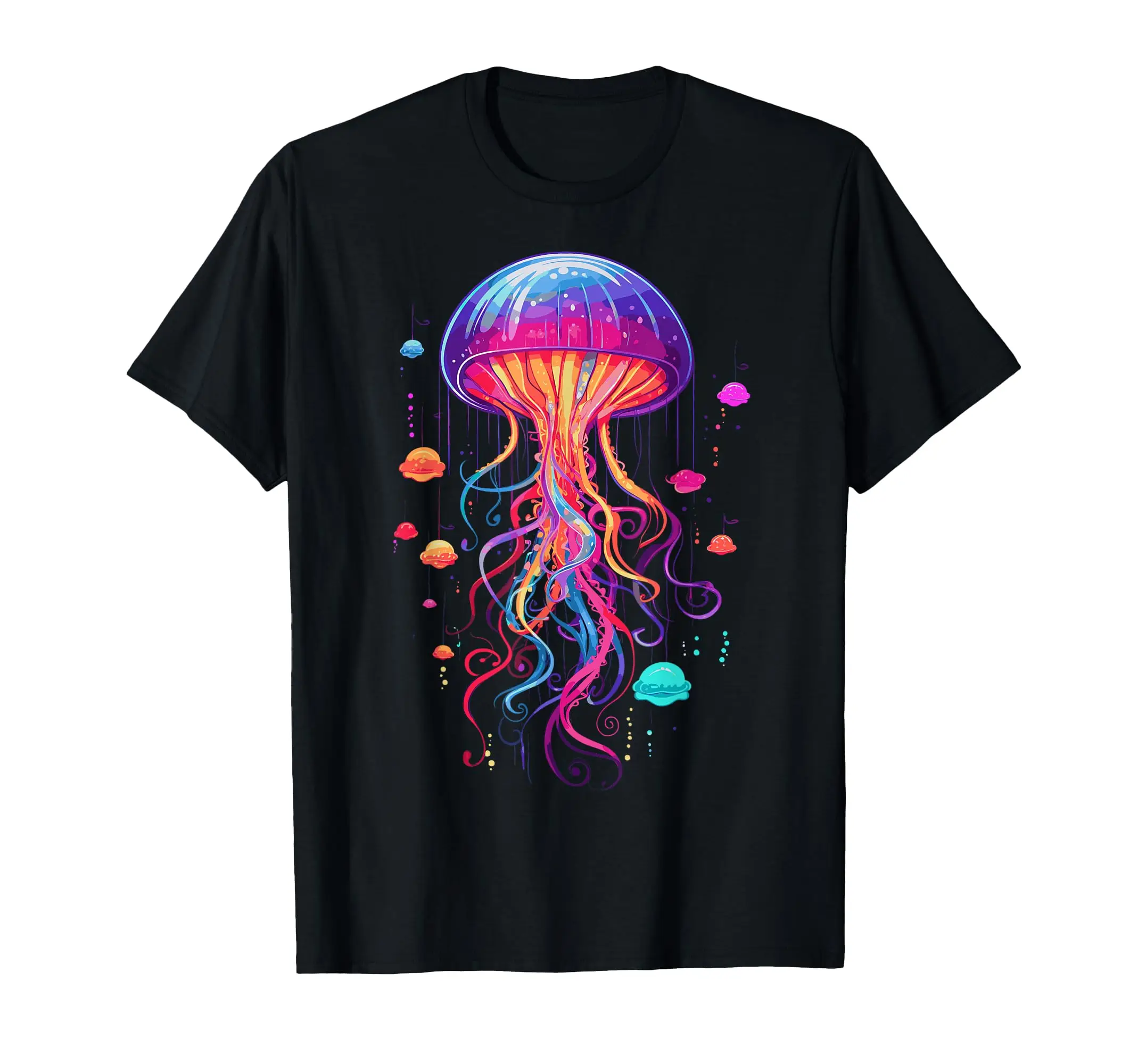 Jellyfish Ocean Animal Scuba Diving Rainbow Jelly Fish Classic Logo T Shirt and Stickers, Unisex Adult T Shirt Collection