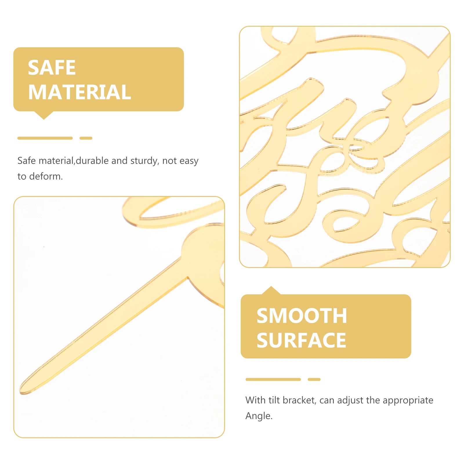

5 Pcs Decorations Acrylic Cake Card Insert Mother’s Day Topper Mothers Charming Cupcake Toppers Golden