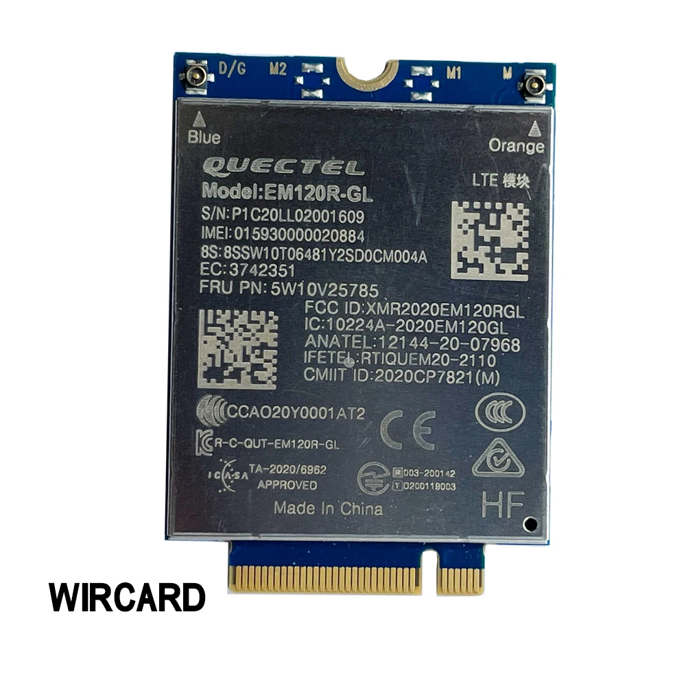 EM120R-GL FDD-LTE TDD-LTE Cat12 600M 4G Card FRU 5W10V25785 For  X1 Yoga 6th Gen X13 Yoga Gen 2 P14s P15s T14 T14s T15 Laptop