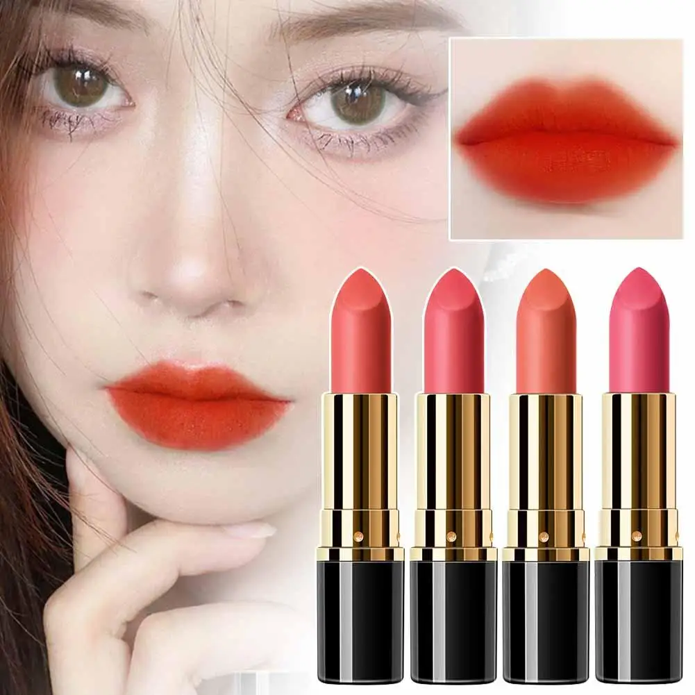 4 Kleuren Lippenstift Matte Waterdichte Fluwelen Pigment Nude Cosmetica Schoonheid Lange Profisionele Lip Rouge Waterdichte Duurzame U1d9