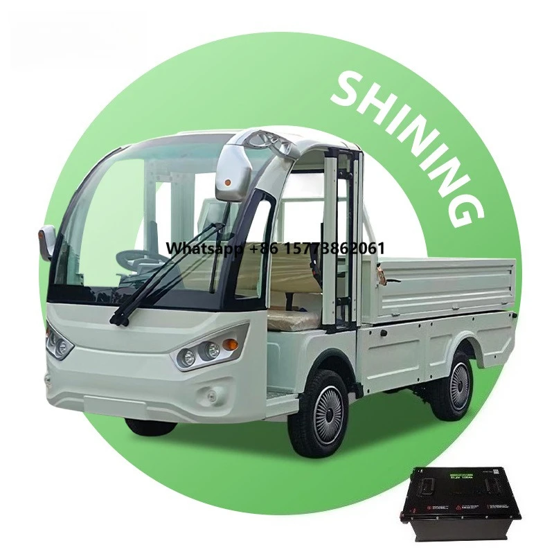 Camioneta Eléctrica Ligera de 2 Asientos y 48V Personalizada, Nueva Camioneta de Carga con Cámara Trasera para Logística