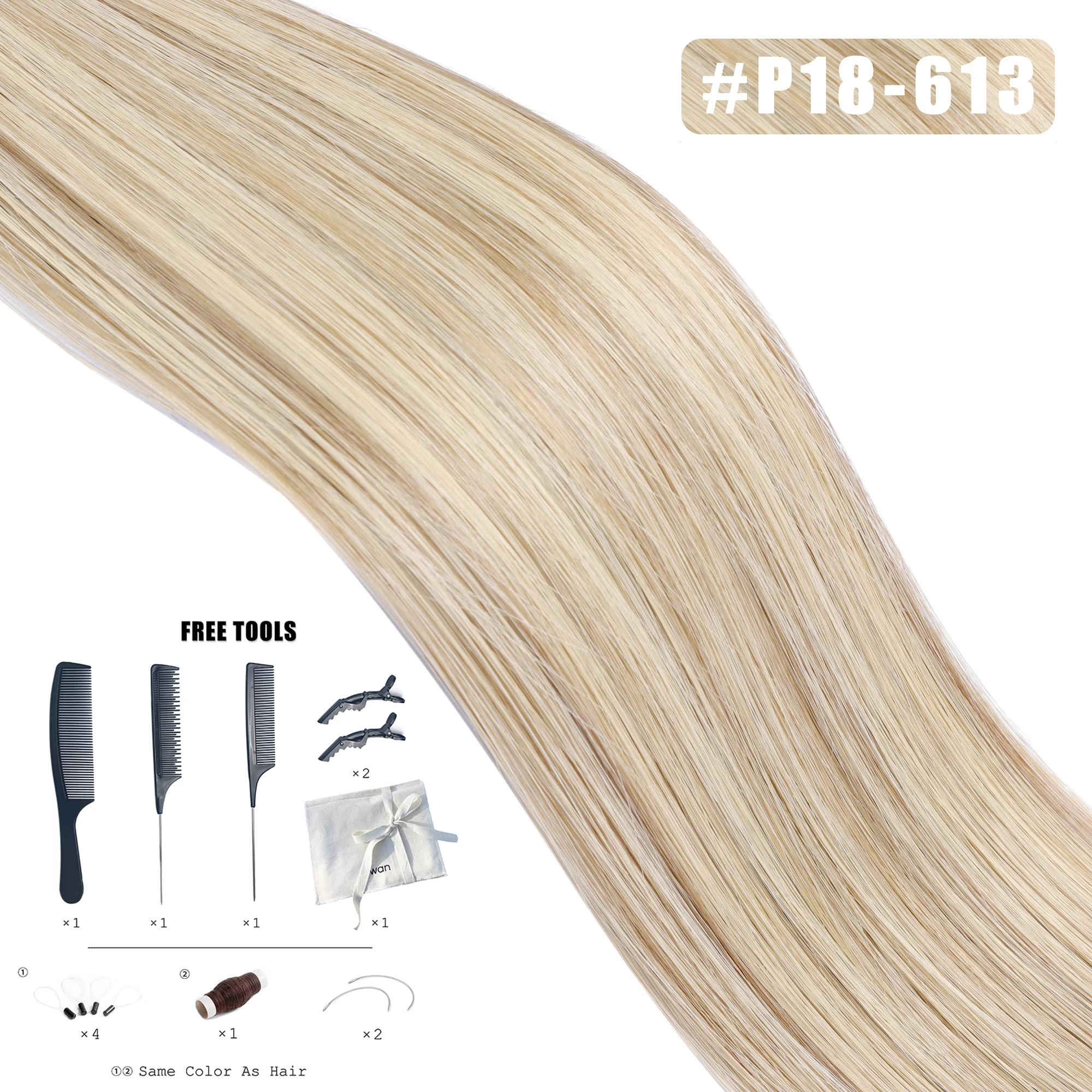 Kiikiigirl Virgin Haar Genius Inslag Hair Extensions 14-24 "50G Menselijk Haar Bundels Extensions Hoge Kwaliteit Onzichtbare Genius inslag - afbeelding 1
