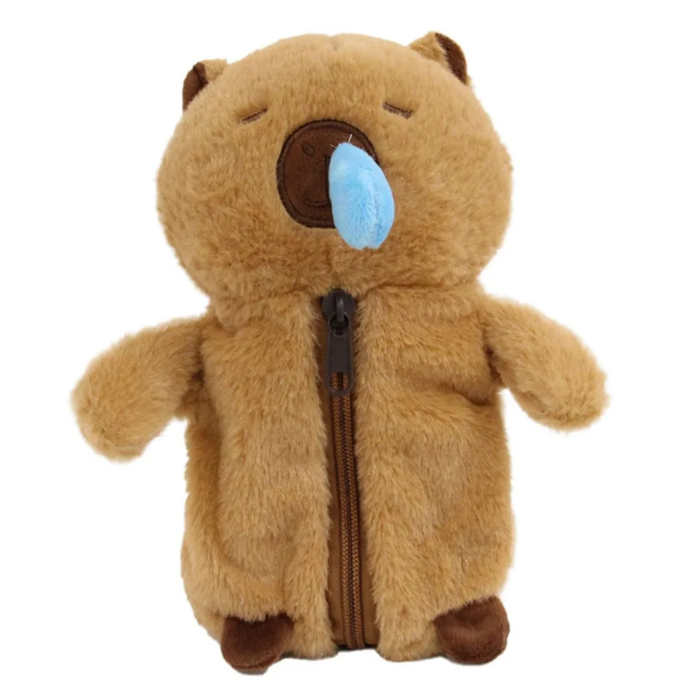 

Large Capacity Capybara Plush Pen Bag Animal Doll Soft Cartoon Capybara Plush Doll Zipper Animal Capibara Plush Pencil Pouch