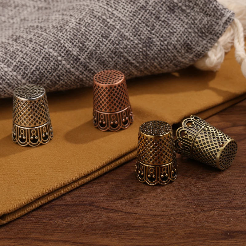 KRABALL Vintage Ring Thimble For Sewing Fingers Cover Protecting Metal DIY Handmade Craft Cross-stitch Accessories Tool 1pc