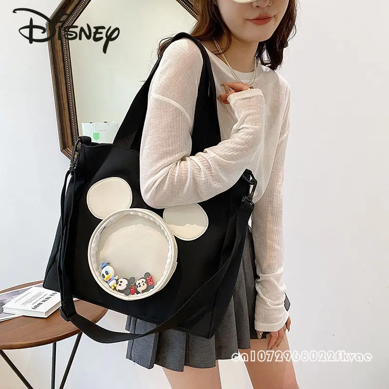 Disney Mickey Bolsa Moda Dos Desenhos Animados das Mulheres de Grande Capacidade Crossbody Bolsa Ombro Estudante Saco Armazenamento Computador Portátil