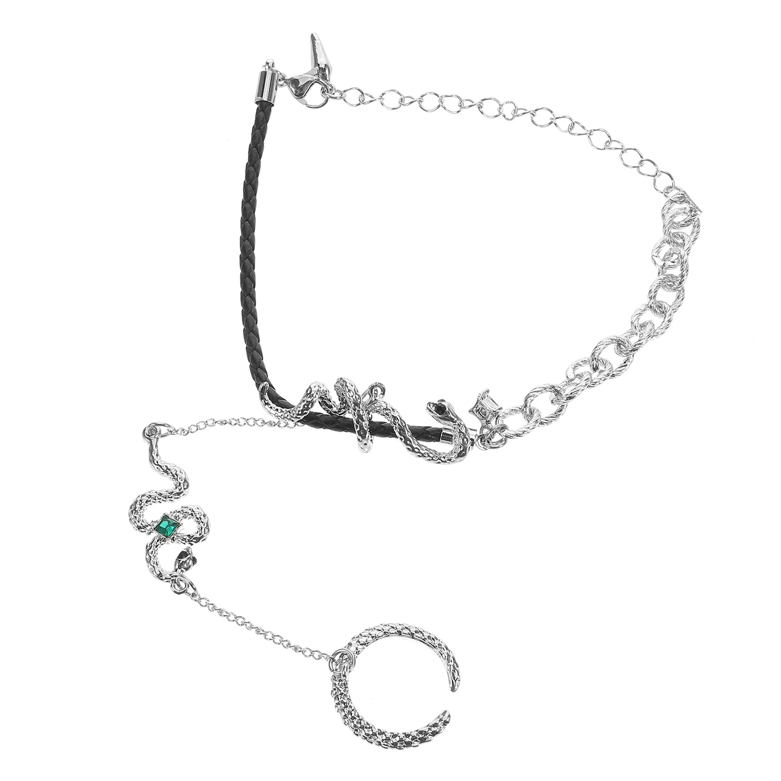 

Vintage Style Snake Hand Chain Bracelet Punk Asymmetric Jewelry Women Elegant Finger Ring Party Wear Hand Chain