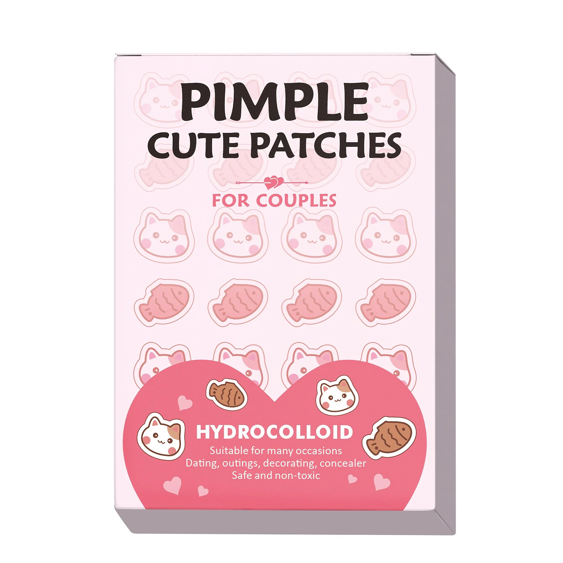 72 قطعة رقعة حب الشباب الكرتونية اللطيفة للقطط والأسماك، حل تغطية، سريع وفعال، بشرة لطيفة، مقاومة للماء، للجنسين، عطرة #5