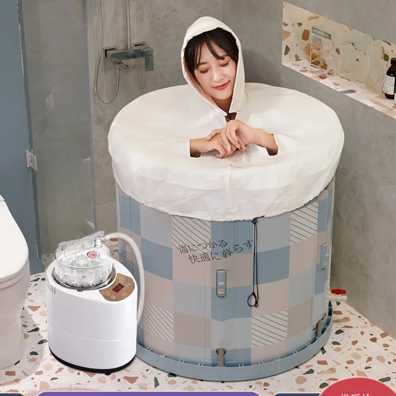 Sweat steamer home whole body detoxification sweat bath box family style sauna fumigation barrel steam thickened bubble