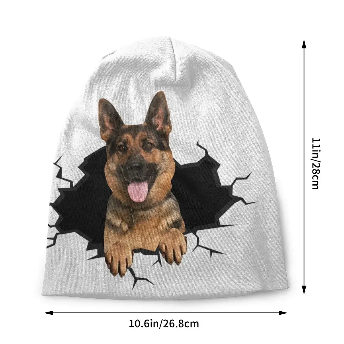 Custom German Shepherd 3D Sticker Bonnet Homme Hip Hop Knit Hat For Men Women Autumn Winter Warm Dog Lover GSD Beanies Caps