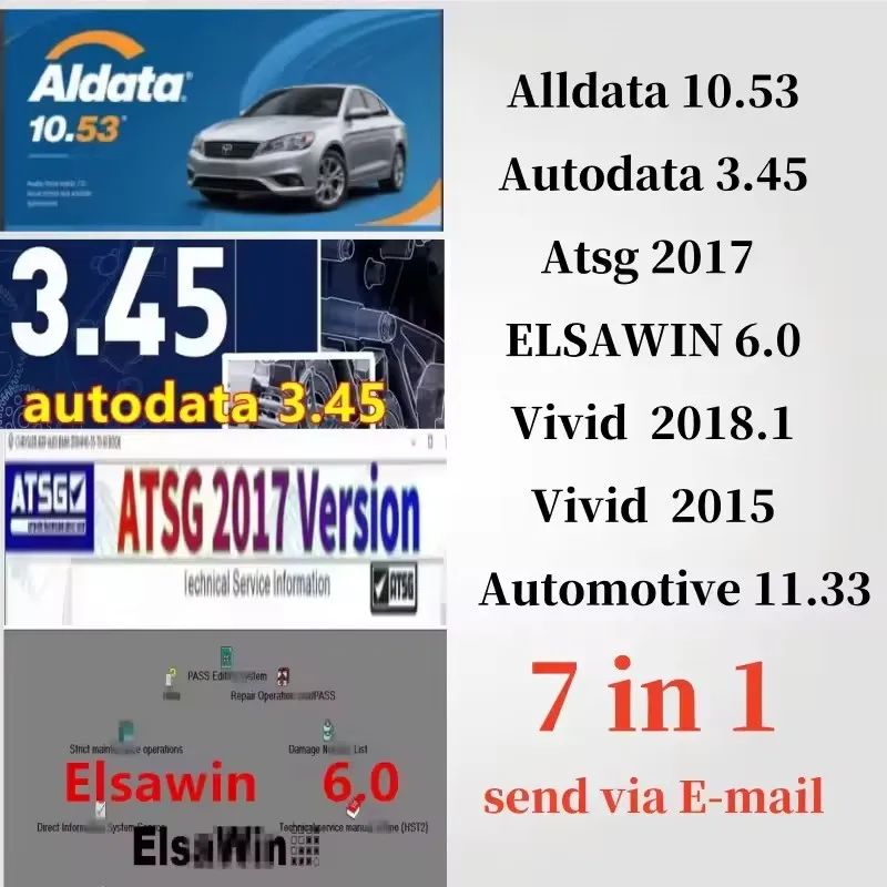 2024 Alldata 10.53 + معلومات automaticios 3.45 + Mi.chell 2015 + ATSG + Vivid Workshop + ElsaWin ET.A 8.3 Software de reparalos de