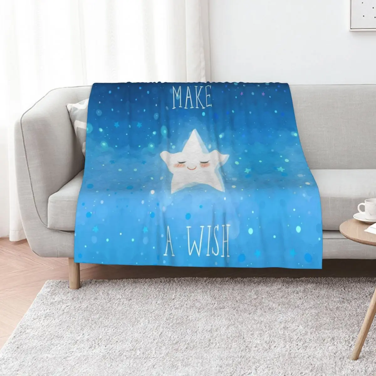 Make a Wish Throw Blanket Moving Kid'S Retros Soft Plush Plaid warm winter Designers Blankets