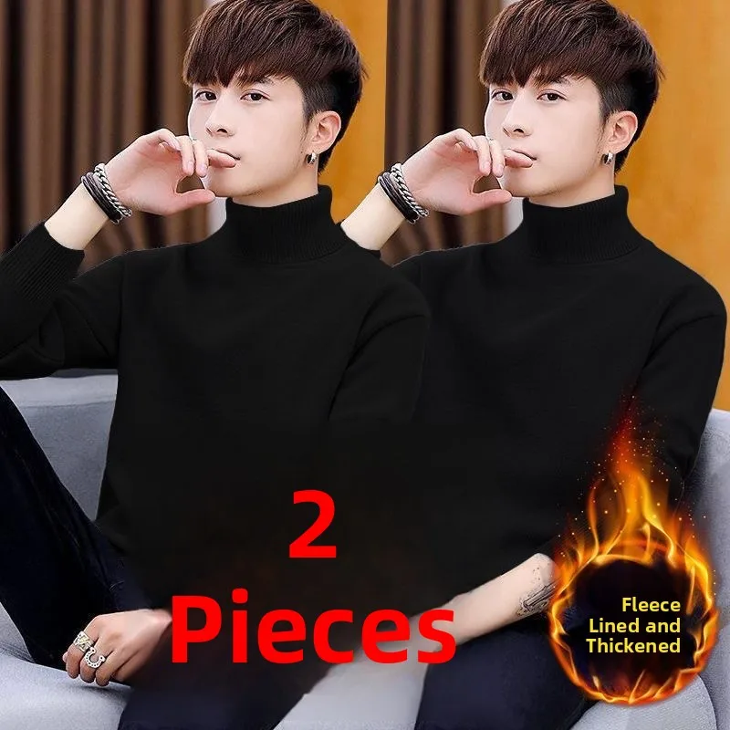 

Thiened Fce f Мужская термоилье с высоким воротником в Корейском стиле, теплый базовый слой для осенне-зимней повседневной одежды