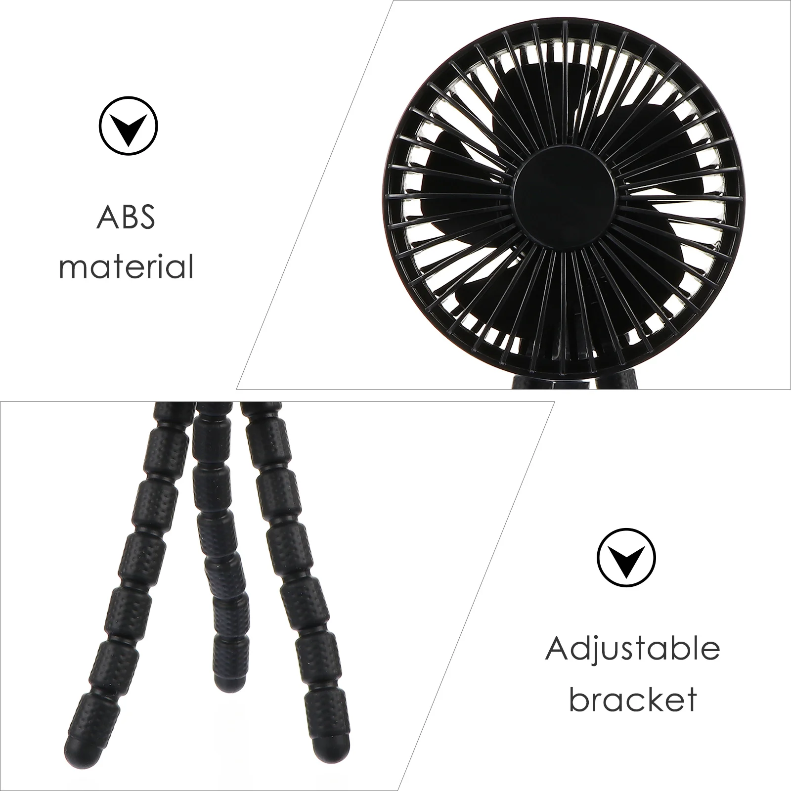 

Портативный мини-вентилятор с гибкими ножками, 3 уровня скорости для офиса, спорта на открытом воздухе, охлаждающий перезаряжаемый вентилятор с зажимом через USB