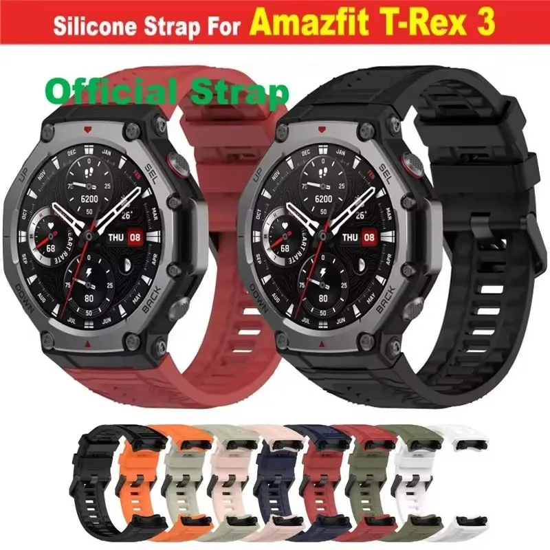 Спортивный ремешок, силиконовый ремешок для умных часов Amazfit T-REX 3, оригинальная замена Huami T Rex3, браслет, аксессуары для ремня, новый TRex3