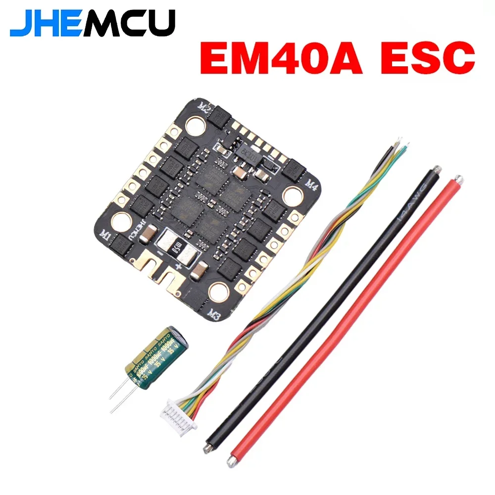 JHEMCU EM40A 40A BLheli_S 4in1 Không Chổi Than ESC 2-6S DShot600 Lỗ Khoảng Cách 20Mm/M3 Cho RC FPV Racing Drone Quadcopter Phụ Tùng