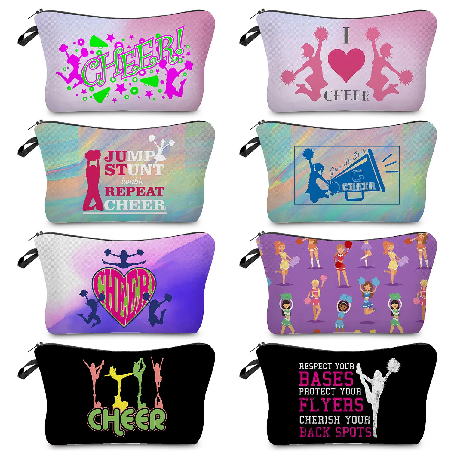 

Cheerleading Girls Cosmetic Bag Women Makeup Bag Teenager Storage Bags Cheerleader Cosmetic Case Female Make Up Pouches Gift