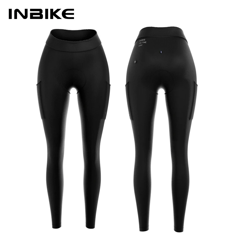 

INBIKE Womens Winter Cycling Pants Padded Thermal Fleece Bicycle Tights Tourser MTB Clothing for Women with Pockets Bike Clothes