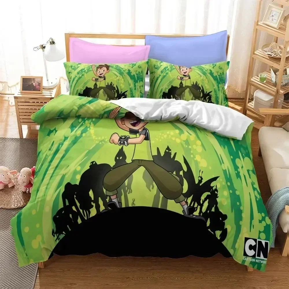 Anime Ben Gwen 10 Cartoon Bedding Set 3D Printed Suitable for Bedroom Duvet Cover Set With Pillowcases Kids Home Textile
