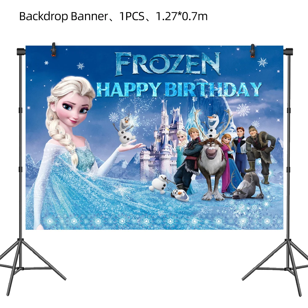 ディズニー-雪の女王の誕生日の装飾,テーブルウェア,カップ,プレート,エルザ,バルーン,冷凍,背景,パーティー用品,新しいスタイル